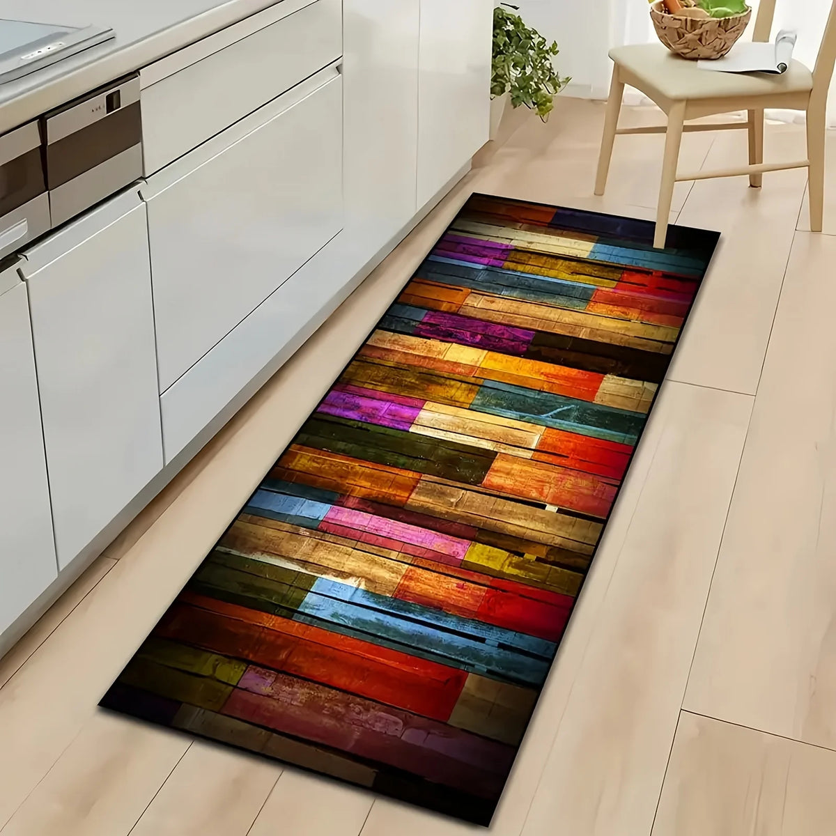 tapis multicolore texture bois moderne résistant décoloration usage intérieur extérieur adhésif polyester pvc