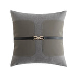 taies d'oreiller houndstooth gris noir contemporain brodé respectueux environnement 45x45cm decoration chambre coucher