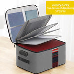 valise rangement noir tissu texturé moderne poignée amovible fermeture glissière serrure combinée portable officeécole