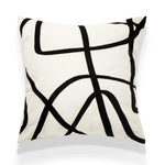 coussin abstrait brodé visages blanc moderne nordique 45x45cm decoration canapé chaise véhicule