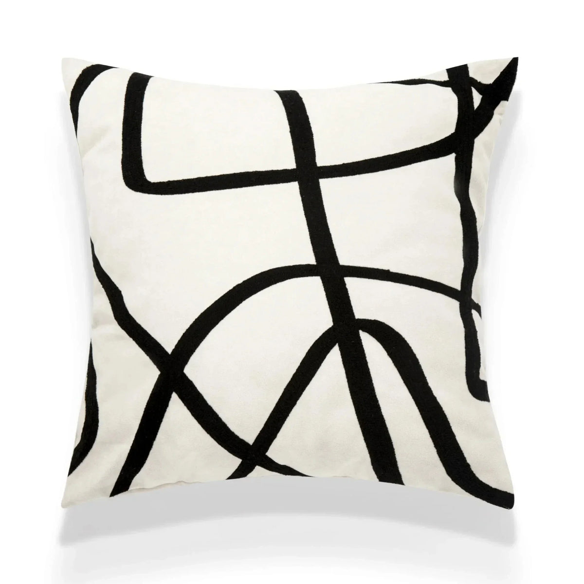 coussin abstrait brodé visages blanc moderne nordique 45x45cm decoration canapé chaise véhicule