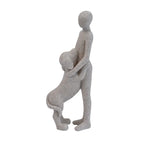 statue chien animal compagnie moderne résine polie gris granulé décoration