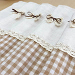 rideau vintage rustique carreaux beige dentelle opacité cuisine decoration