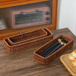 panier marron tressé traditionnel rangement décoration maison pique nique stockage fruits gâteaux