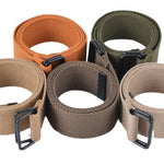 ceinture tissu épais couleur marron noir simple moderne boucle noire adultes unisexe orage vert