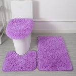 ensemble tapis salle bain pièces beige clair peluche douce antidérapant moderne absorbant