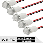 ampoules indicatrices led rouge vert jaune bleu blanc 12v 24v câbles pré serrés