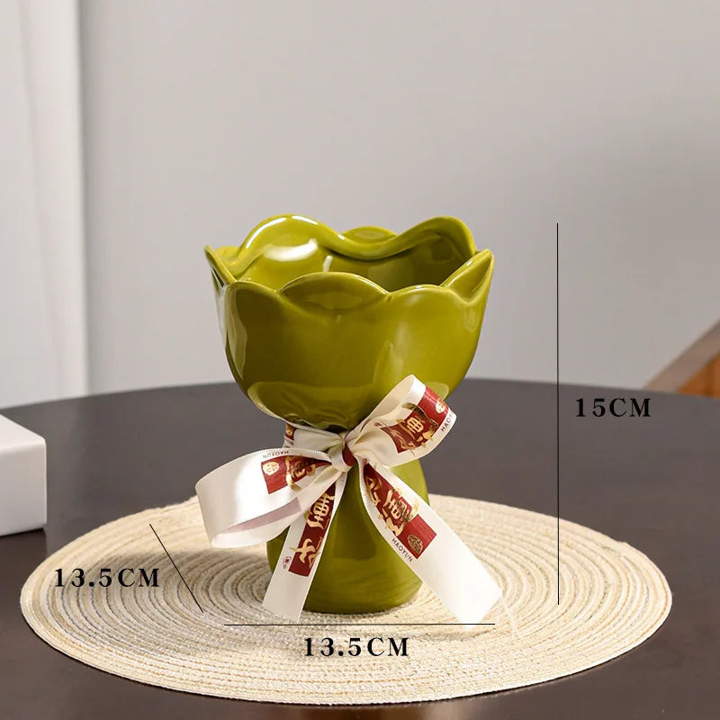 vase floral vintage élégant petite décoration maison moderne rose rouge noir blanc