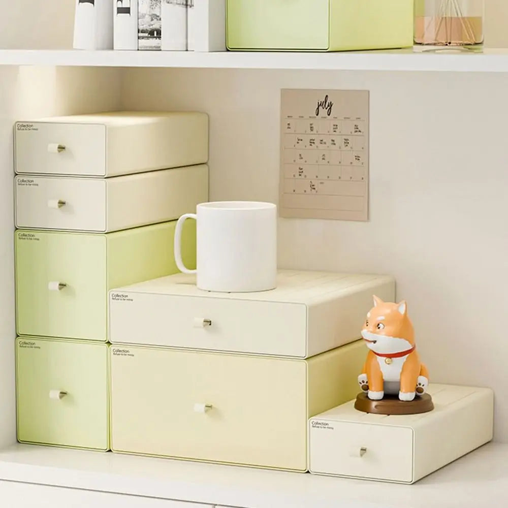 boîtes tiroirs blanc vert moderne réutilisables poignées grandes capacités rangement maison