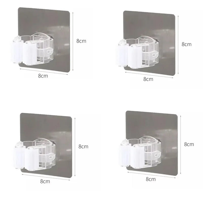 porte balai mural adhésif blanc noir moderne support outils cuisine salle bains