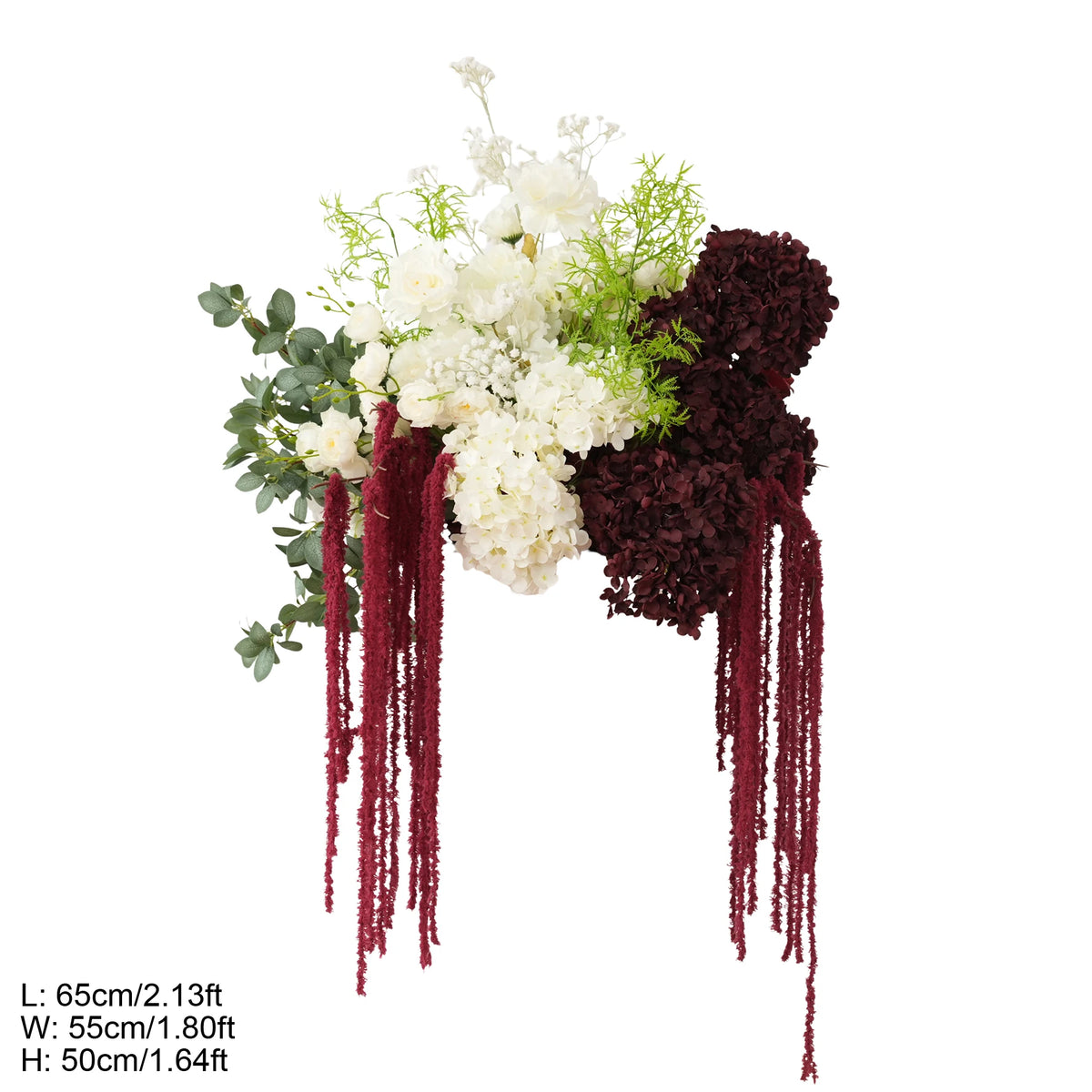 décoration événement bouquet fleurs artificielles rouge blanches vertes extérieur intérieur classique