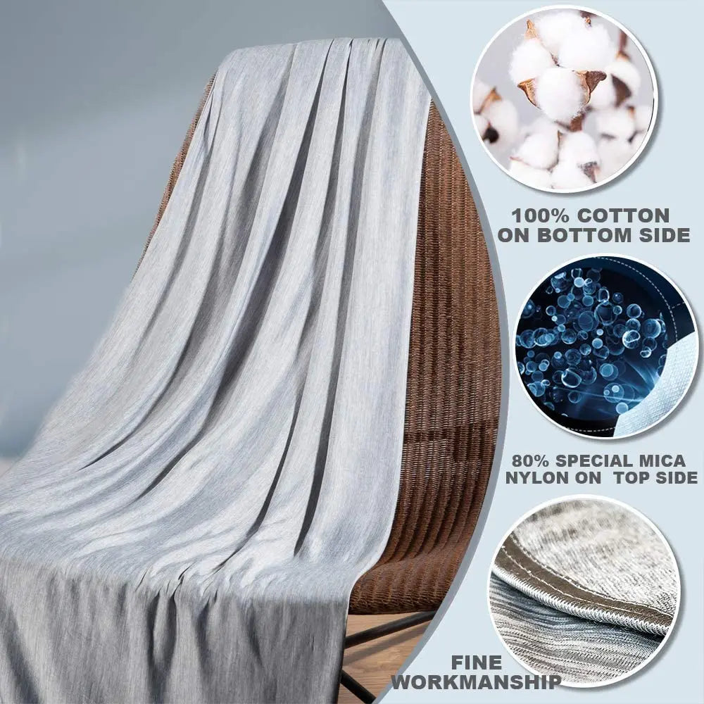 couverture rafraichissante double couche rayures horizontales toucher frais absorption thermique été portable moderne adultes