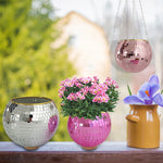 boule disco suspendue pot fleur décoratif moderne chaîne plante d'intérieur