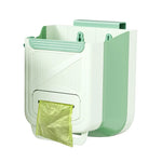 poubelle pliable suspendre porte armoire gris rose vert rayures clips moderne sac poignée