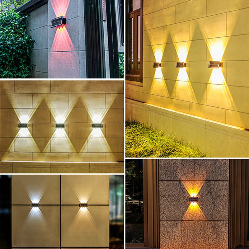 lampes murales solaires decoratives modernes texturées couleur blanc rouge bleu verte fixations murales panneau