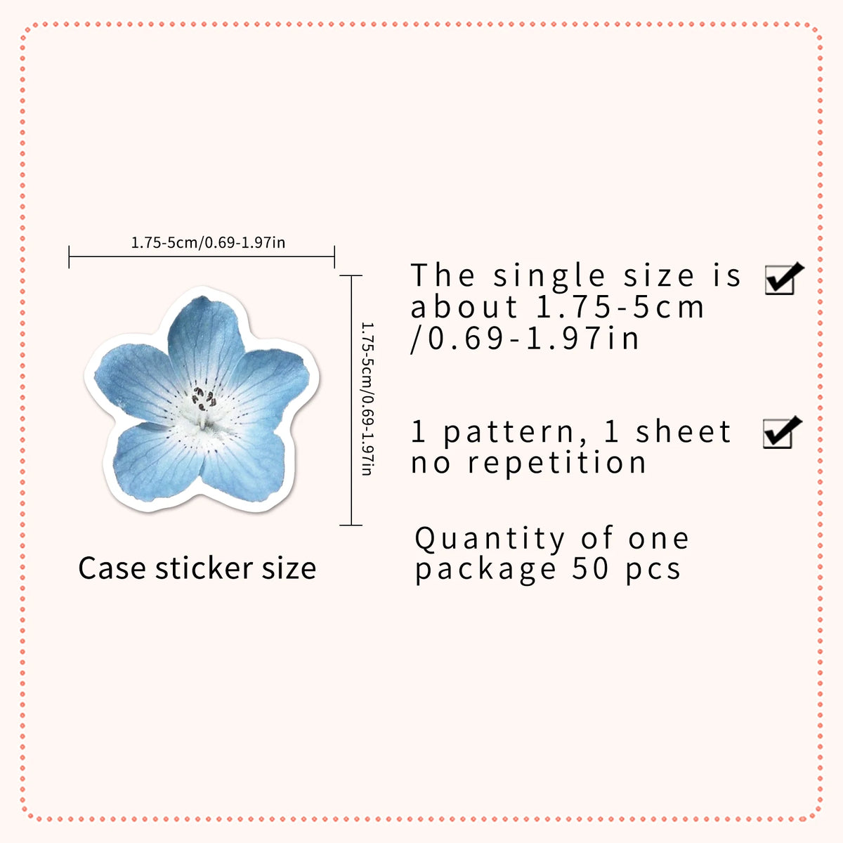 stickers mignons bleu clair fleurs animaux aesthetic 50 pièces pack