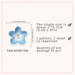 stickers mignons bleu clair fleurs animaux aesthetic 50 pièces pack