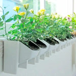 pots fleurs muraux modernes minimaliste vert orange blanc plante artificielle fixations murales