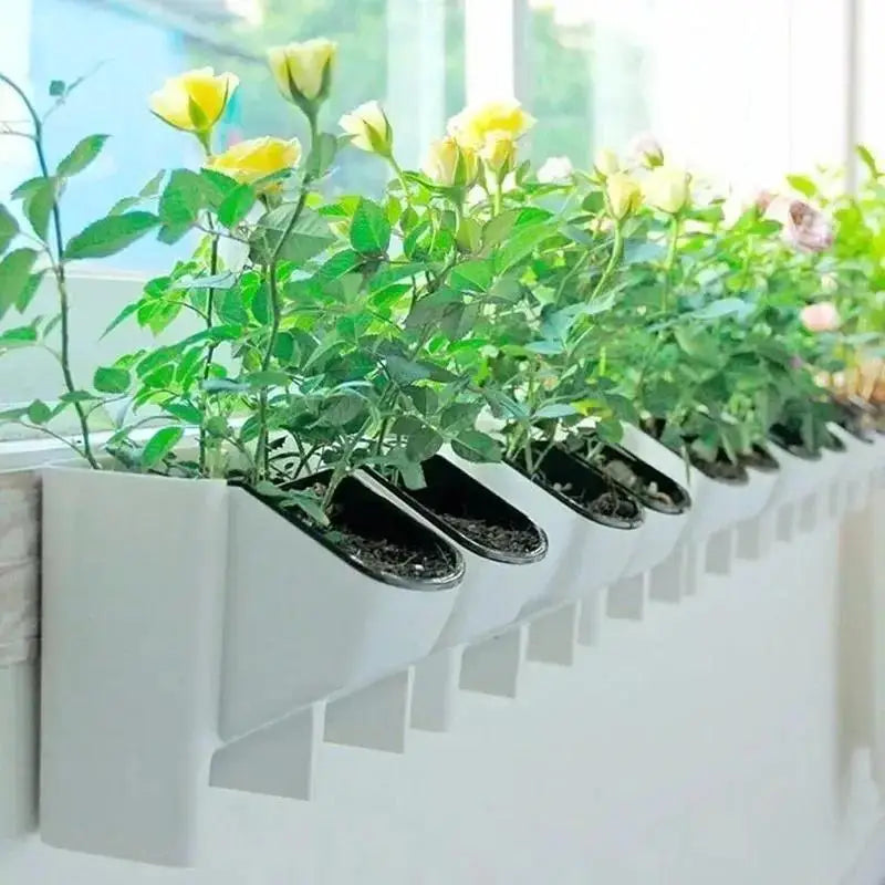 pots fleurs muraux modernes minimaliste vert orange blanc plante artificielle fixations murales
