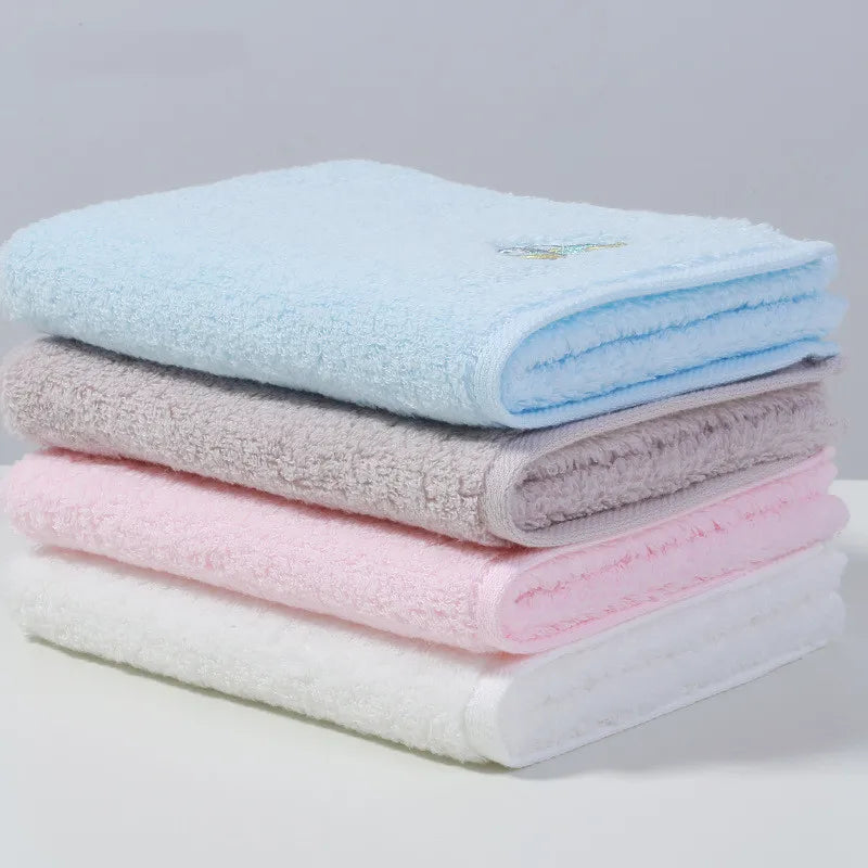 serviette coton bébé rapide douce broderie animaux blanc rose gris bleu noël