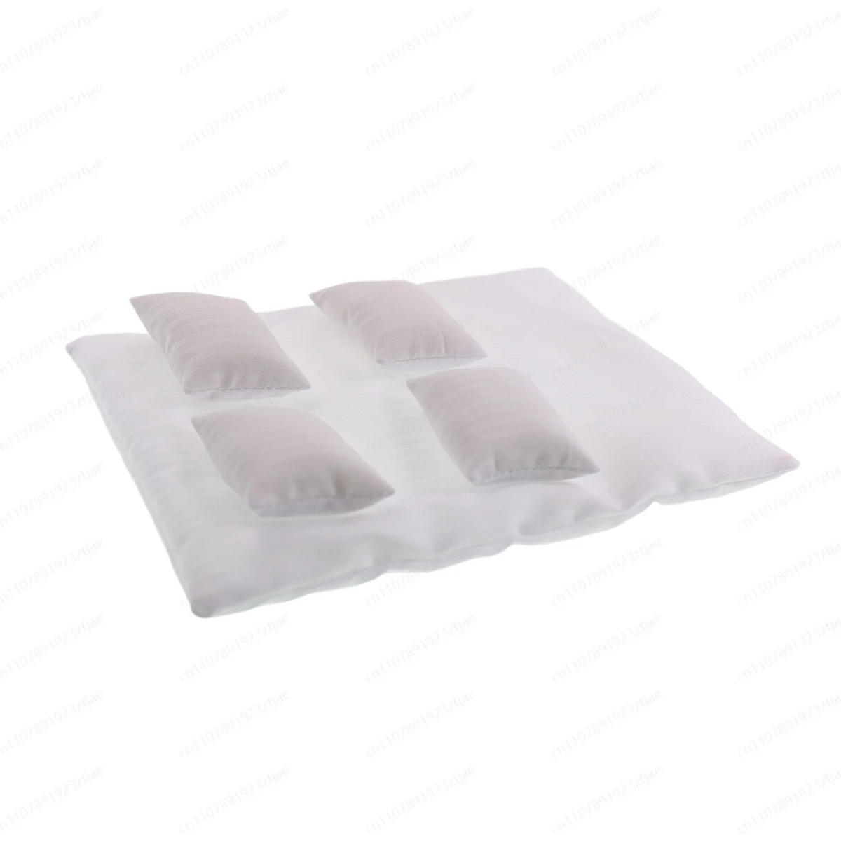 lit miniature moderne maison poupée bois blanc tête lit matelas couette oreillers lampe tableau