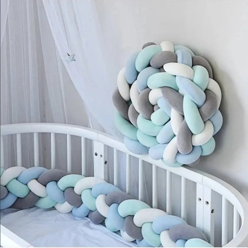 coussin lit bébé violet rose blanc gris coton tissé braid moderne doux 1m 2m