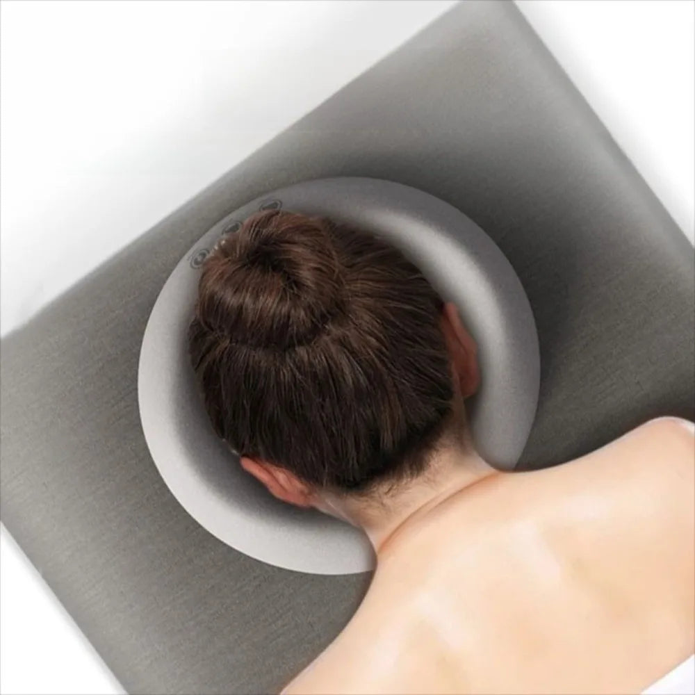 coussin tête face mousse mémoire forme concave polyester coton doux gris ergonomique lit adultes
