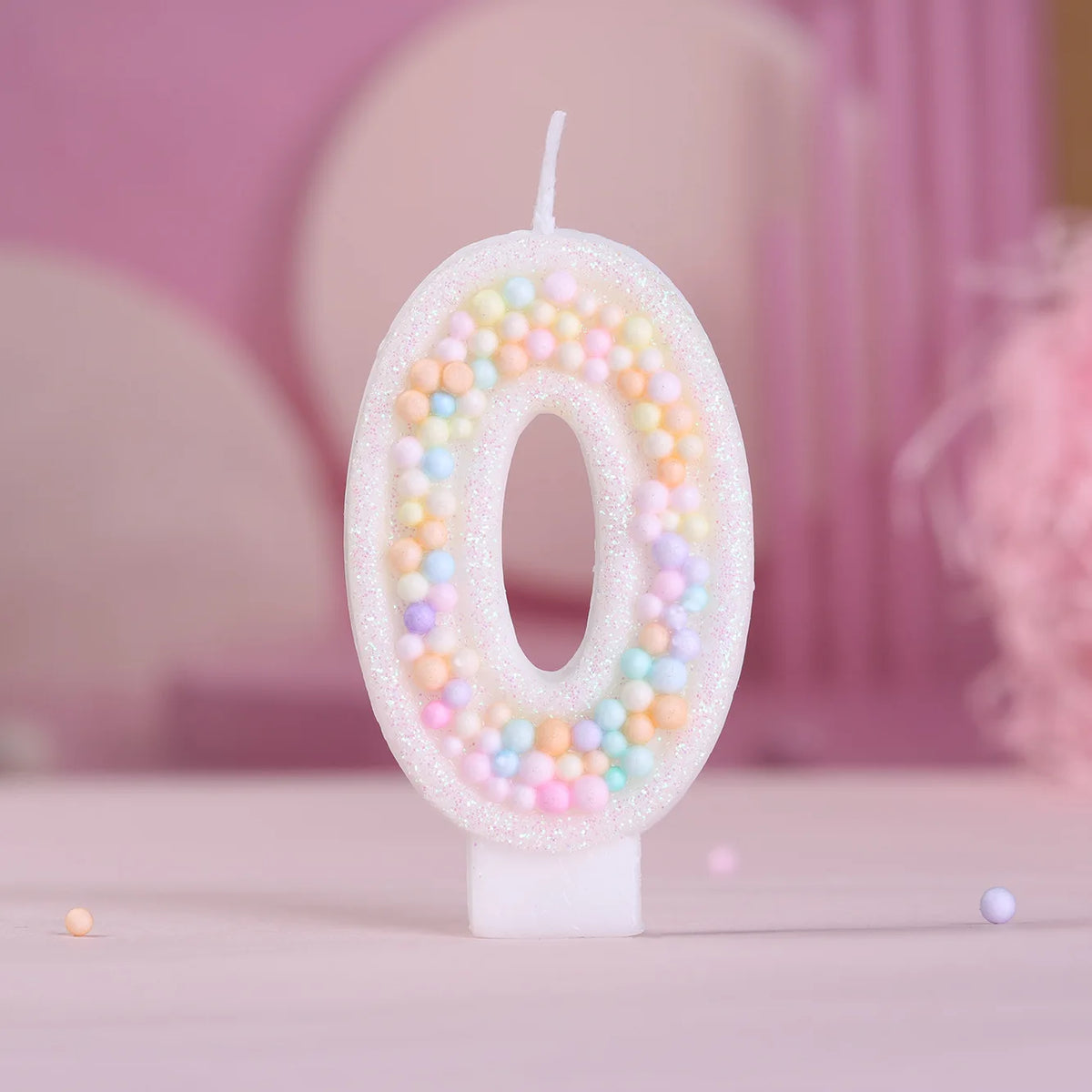 bougies chiffres anniversaire blanc pastel brillantes décoration festive box rangement