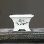 bacs plantes chinois paysage peint blanc opaque décoration intérieure pots fleurs
