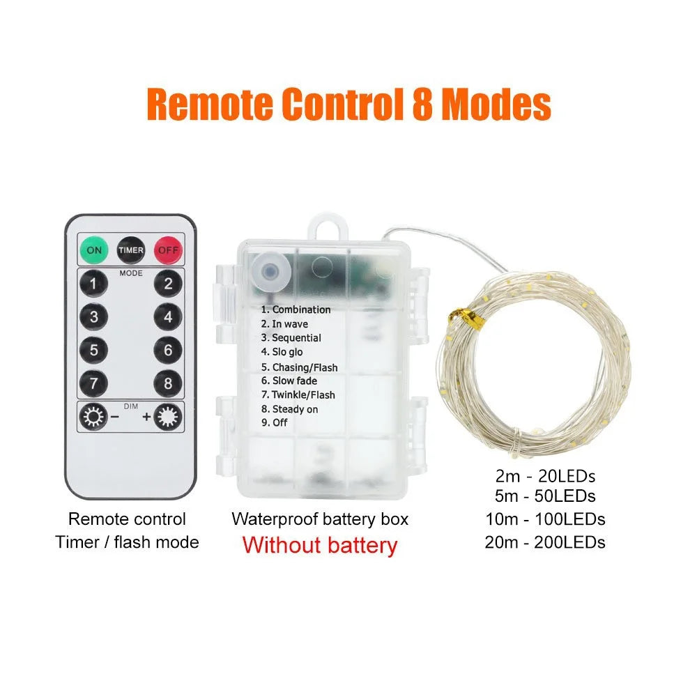 guirlande lumineuse led blanc chaud moderne télécommande étanche adhésif noël fête mariage