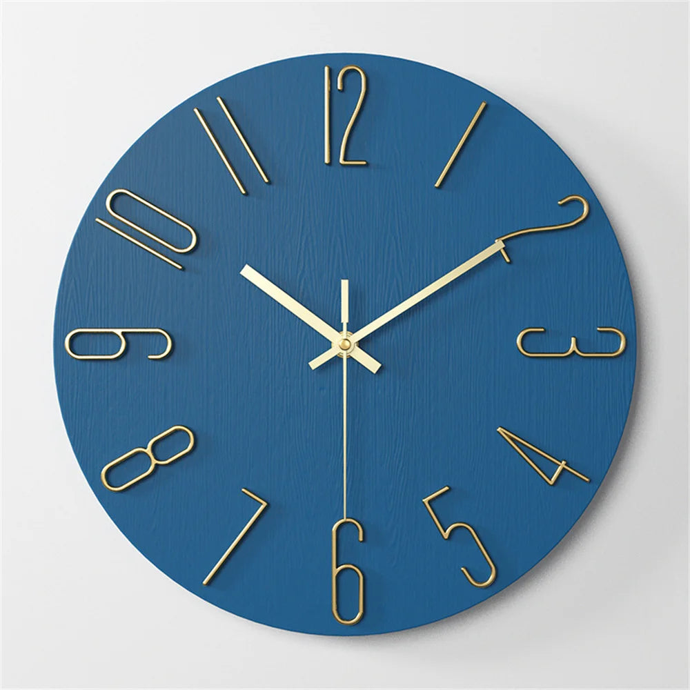 horloge murale moderne bois beige aiguille quartz circulaire opaque étude salon chambre