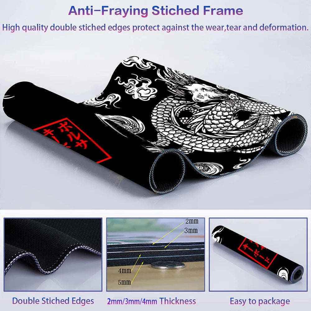tapis souris grand noir blanc anti dérapant gaming informatique moderne