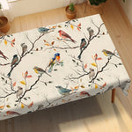nappe imperméable moderne oiseaux printemps cuisine maison 140x200cm polyester blanc multicolore