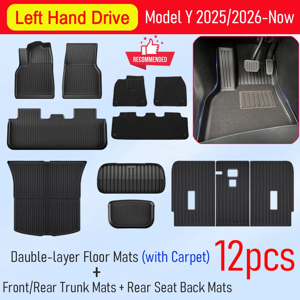 tapis sol voiture tesla model noir texture rugueuse moderne tapis coffre dossier sièges avant