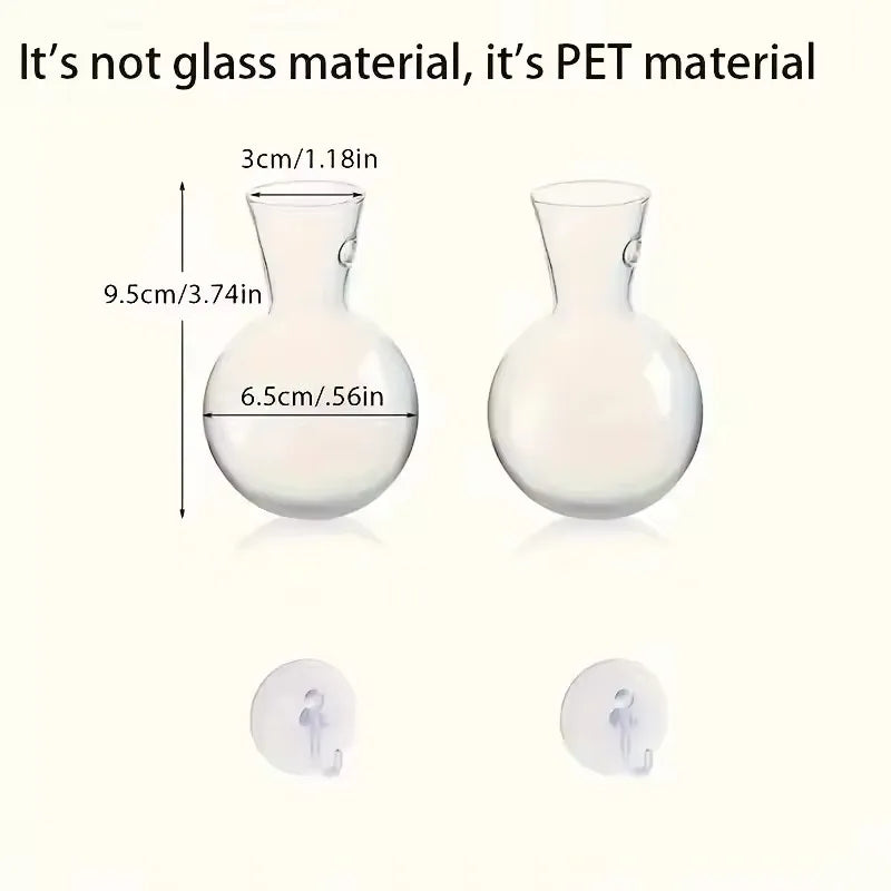 vases suspendus verre transparent modernes minimalistes adhésifs plantes intérieures