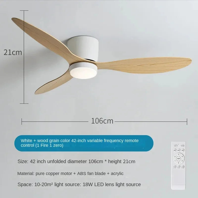 ventilateur led moderne vitesses télécommande noir blanc boisclair