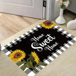 tapis d'entrée moderne fleurs tournesols bienvenue 30x50cm 40x60cm 50x80cm résistant antidérapant