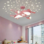 lampe moderne enfant rose bleu étoiles avion blanc fixations invisibles aménagement chambre bébé