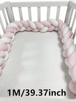 coussin lit tressé berceau bébé protection lit enfant doux blanc rose gris