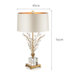 lampe table moderne or beige branches décoratives nordique base cristal 45x76cm led contemporaine
