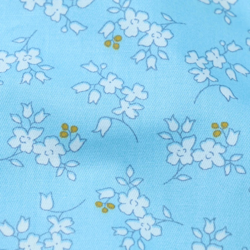 tissu coton biodegradable 160x50cm floral rose clair violet jaune bleu ciel classique