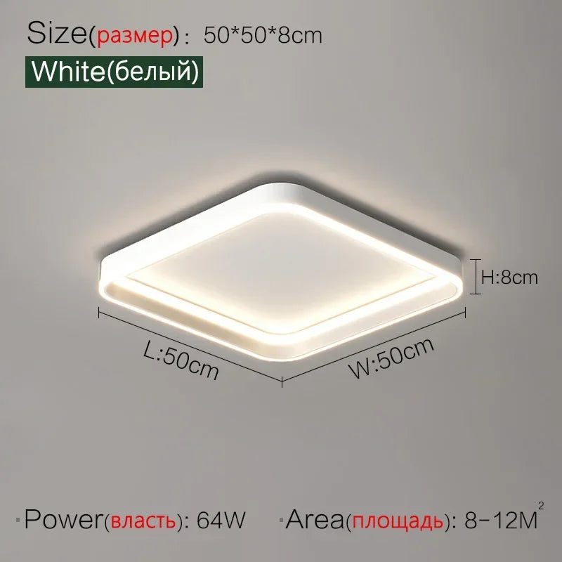 lampe led moderne rectangulaire blanc éclairage quotidien télécommande 40cm 50cm 90cm chambre salon