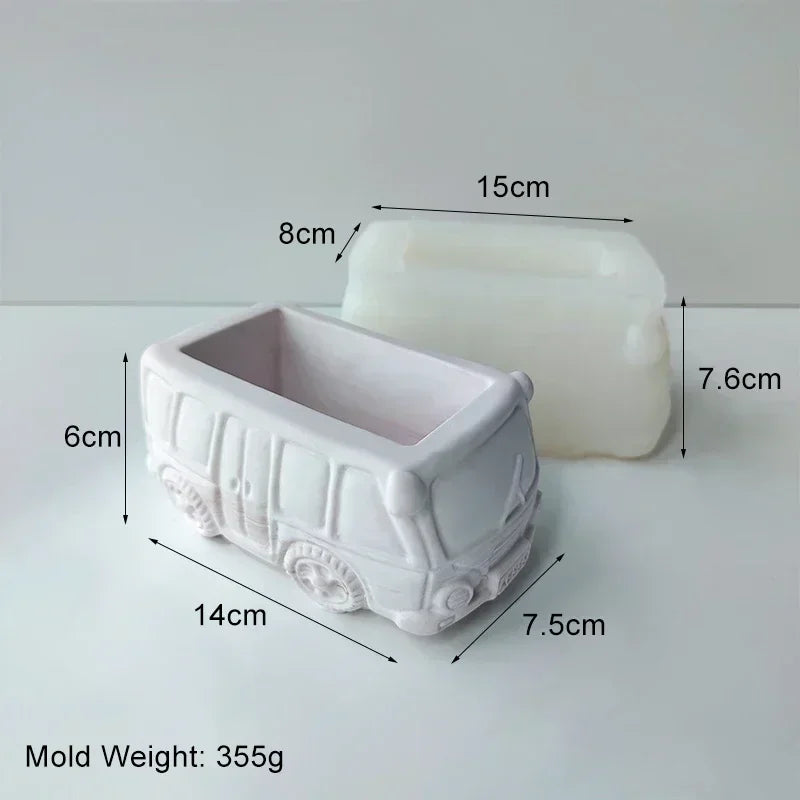 cache plantes forme voiture camion train blanc rose vert vintage rétro