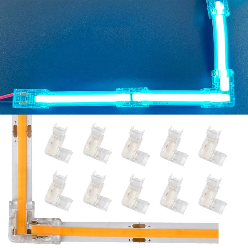 connecteurs led transparents clips 5mm 8mm 10mm bande lumineuse co2pin sans soudure 12v 20v