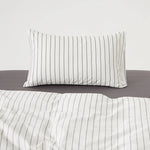 taies d'oreiller coton rayées 48x74cm blanc gris rose bleu minimaliste respectueux environnement maison lit