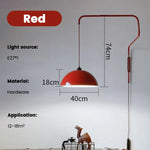 lampe murale rouge moderne bras articulé éclairage quotidien led scandinave fixée mur