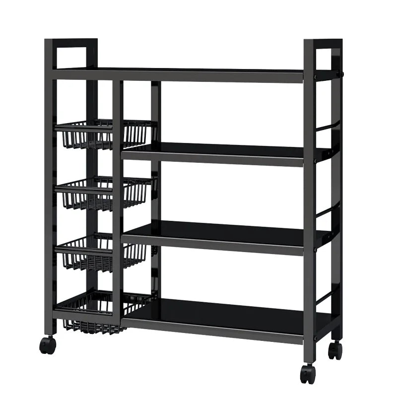 chariot roulette moderne rangement snack épicerie organisation cuisine légumes.storage shelf support mobile multifonctionnel métal