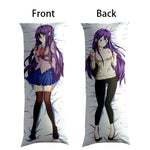 coussin corps anime violet personnages féminins détaillés blanc bleu beige nuit