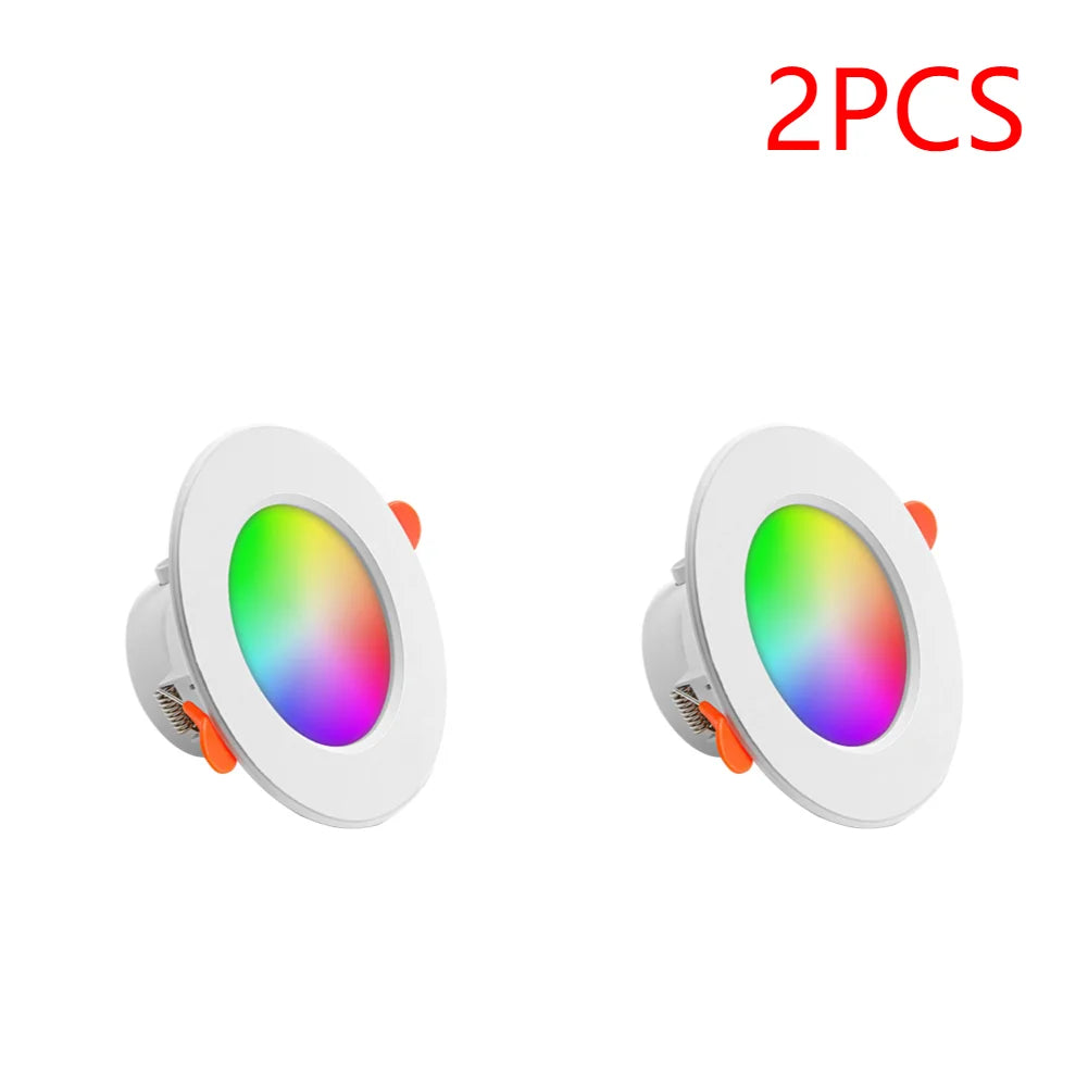 Spot LED Blanc Multicolore Compatible Bluetooth Fixation Vis Moderne 10W 113x50mm