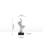 sculpture abstraite moderne sphères métal or rose arc ciel gris argenté contemporaine